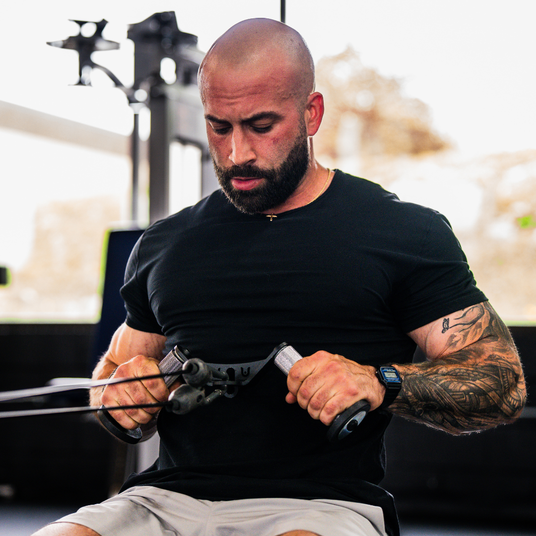 Seated cable row with the W Grip